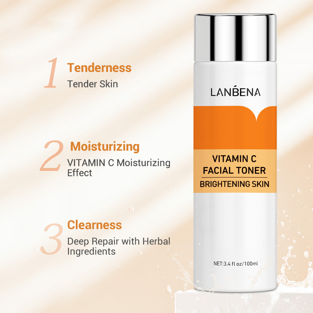 LANBENA Vitamin C Whitening Skin Care Sets Facial Cleanser Face Cream Eye Cream Face Serum Facial Toner