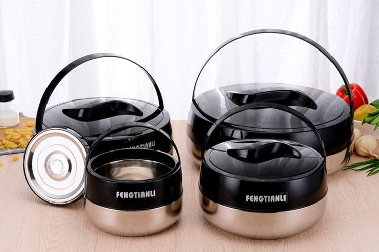 5PC Set Insulated Heat Preservation Stainless Steel Food Warmer Container with Milk Tea Coffee Dispenser Barrel