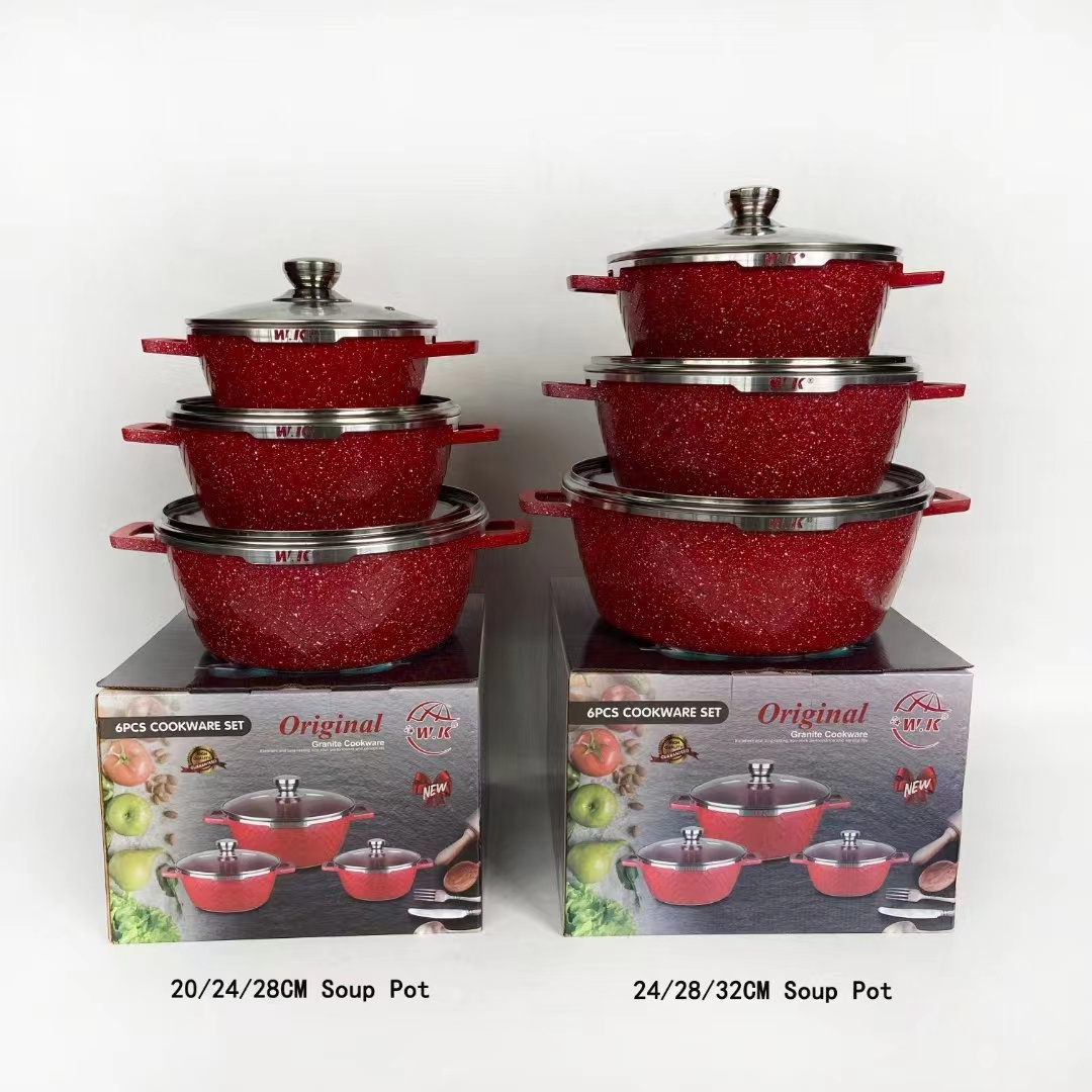 High Quality Kitchen Die-cast Aluminum Cookware One Pan Three Piece Set Of Non-stick Wholesale Granite Non-stick Pan Set