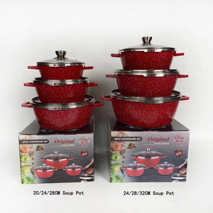 High Quality Kitchen Die-cast Aluminum Cookware One Pan Three Piece Set Of Non-stick Wholesale Granite Non-stick Pan Set