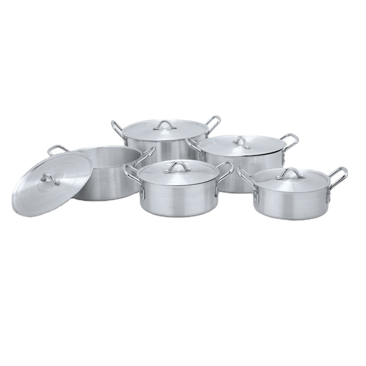 Aluminium Cookware 5Pcs/Set Big Cooking Pots Aluminum Sets for African and Middle East Market