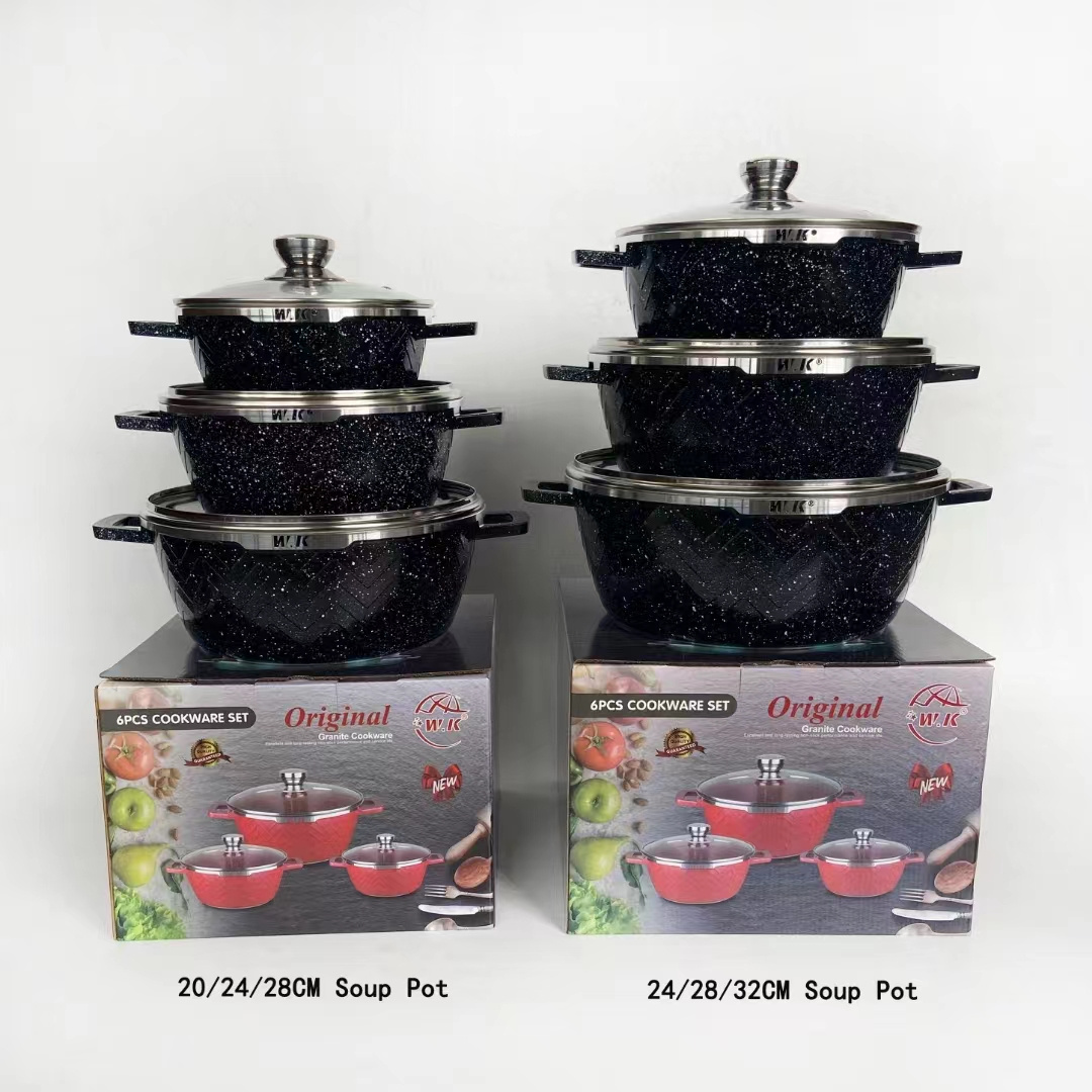 High Quality Kitchen Die-cast Aluminum Cookware One Pan Three Piece Set Of Non-stick Wholesale Granite Non-stick Pan Set