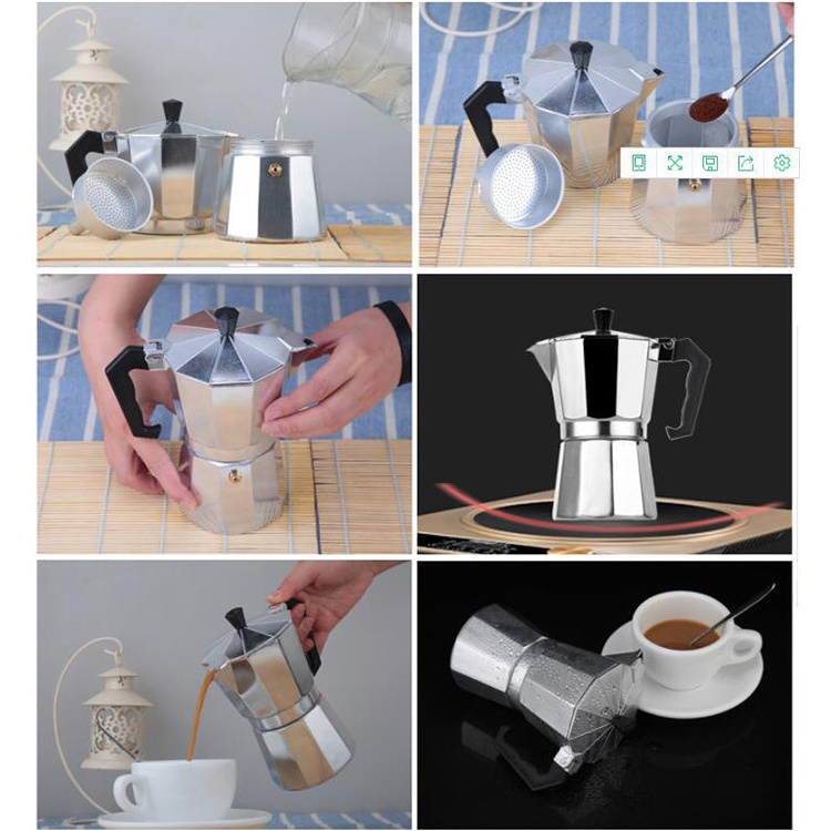 Classic Portable Home Use 1/2/3/6/9/12 Cups Aluminum Moka Espresso Coffee Pots