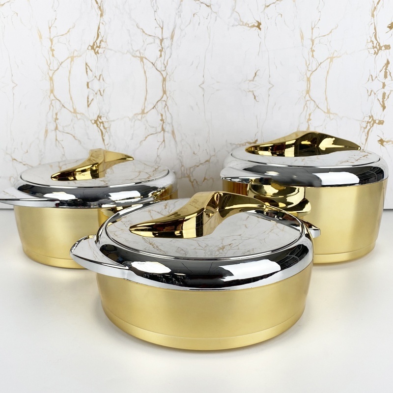 Different process customized prices Luxury 3 Pcs/Set Insulated Stainless Steel Hot Pot Food Warmers Casserole Container