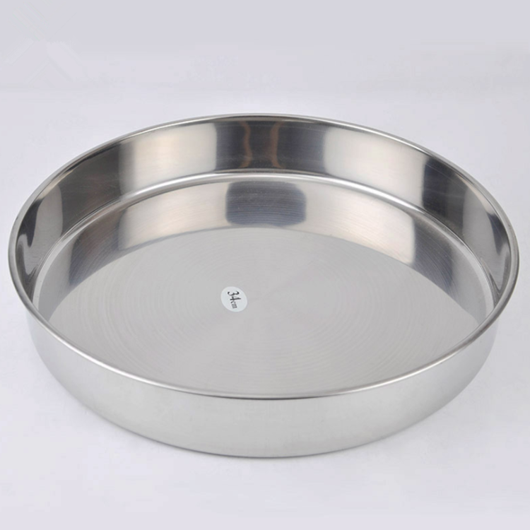 Factory Direct Hot Sale Stainless Steel Round Cake Pan Pizza Pan Baking Tray