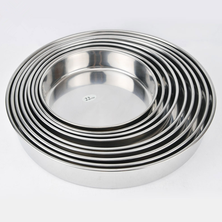 Factory Direct Hot Sale Stainless Steel Round Cake Pan Pizza Pan Baking Tray