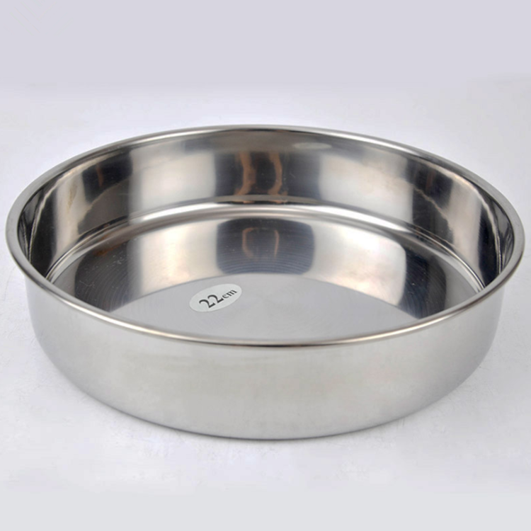 Factory Direct Hot Sale Stainless Steel Round Cake Pan Pizza Pan Baking Tray