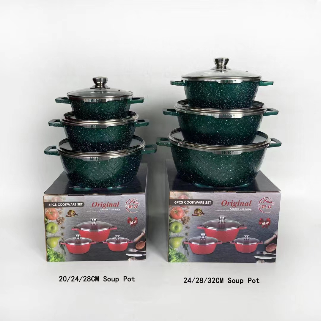 High Quality Kitchen Die-cast Aluminum Cookware One Pan Three Piece Set Of Non-stick Wholesale Granite Non-stick Pan Set