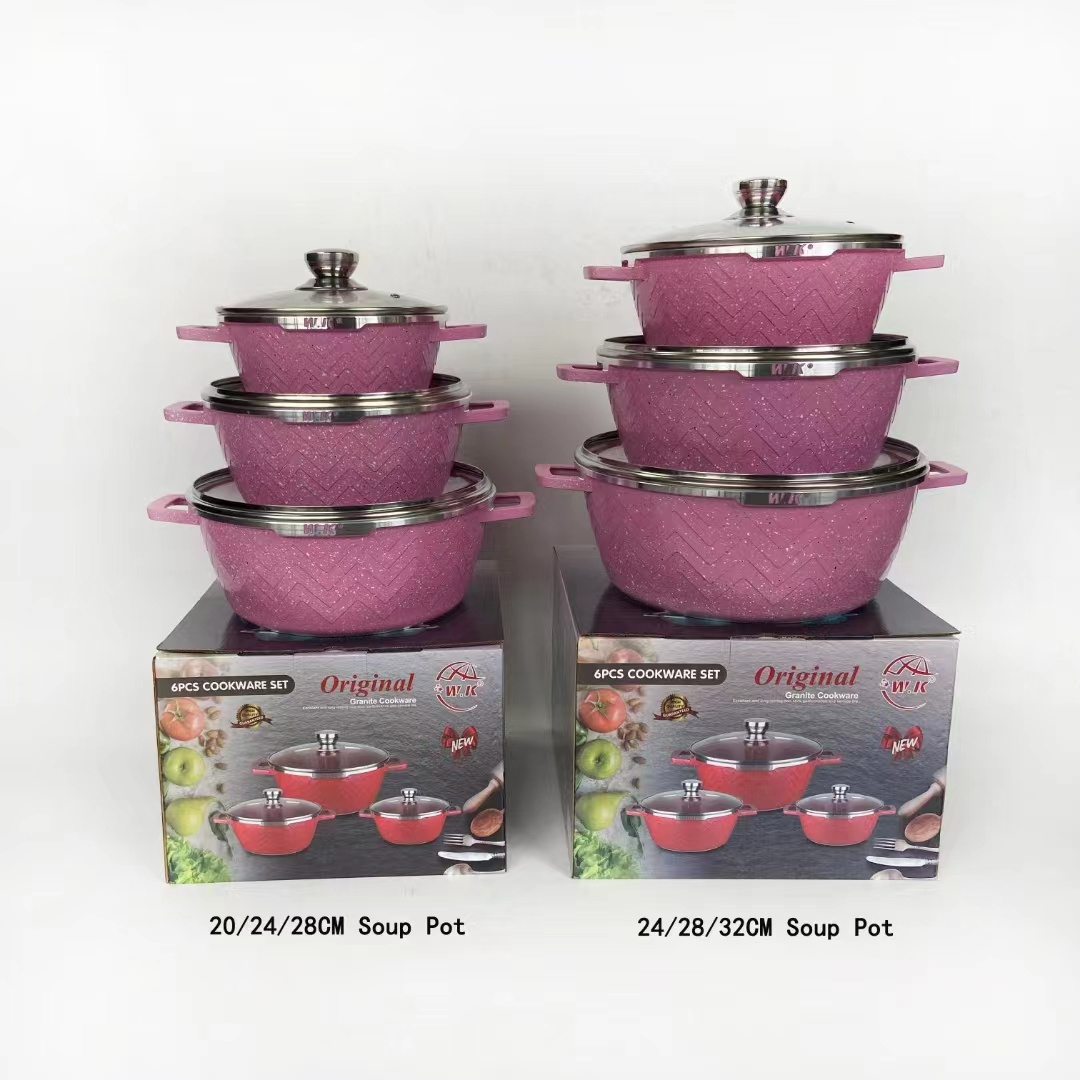 High Quality Kitchen Die-cast Aluminum Cookware One Pan Three Piece Set Of Non-stick Wholesale Granite Non-stick Pan Set