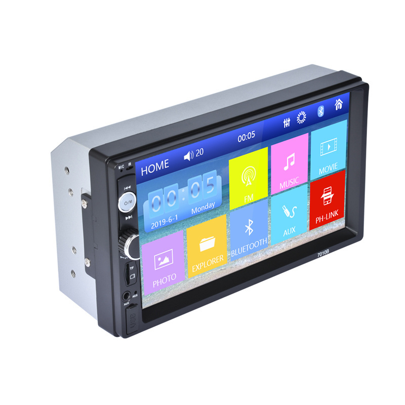 7010B autoradio 2 din 7 inch LCD Touch screen car radio player auto audio BT multiple Languages support Rear View Camera