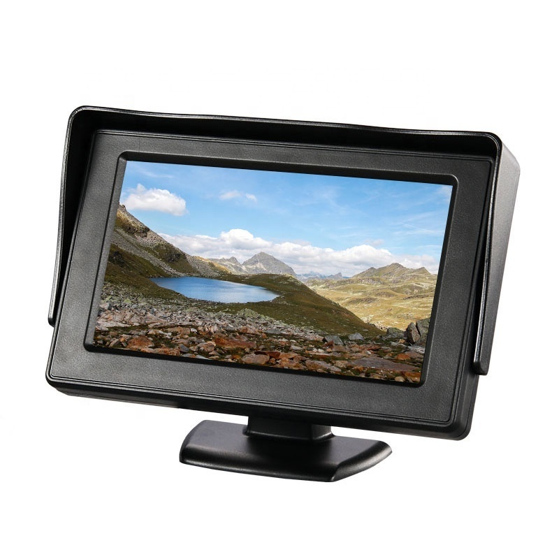 Factory wholesale low price cheap 4.3 inch tft car rear view monitor bus 2 video input monitor