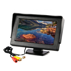 Factory wholesale low price cheap 4.3 inch tft car rear view monitor bus 2 video input monitor