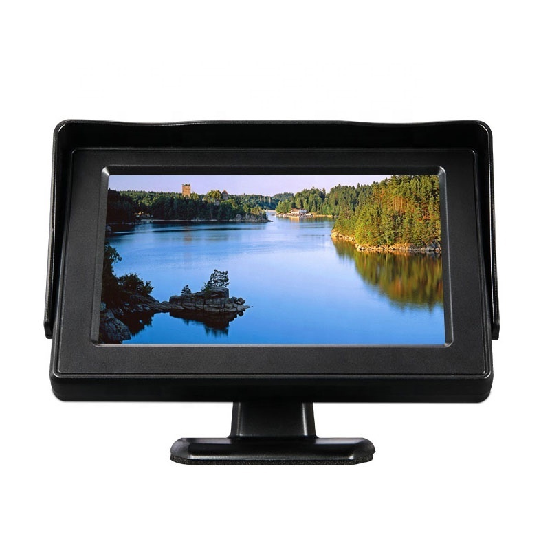 Factory wholesale low price cheap 4.3 inch tft car rear view monitor bus 2 video input monitor