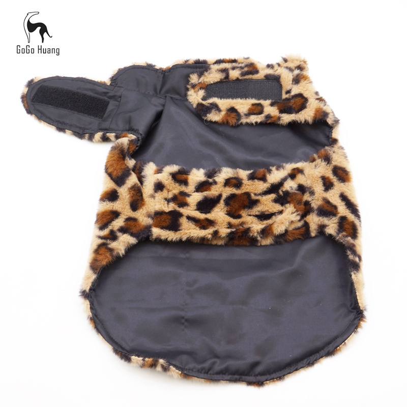 GoGo Huang Factory wholesale autumn and winter thicken warm pet clothes  dog vest Pet Leopard Warm Vest