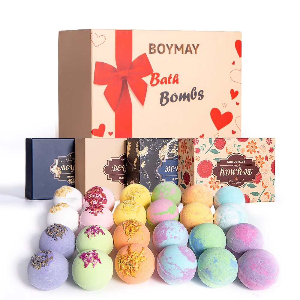 OEM Factory Customized Wholesale 100% Natural Ingredients Bubble Bath Bombs for Women Gift Set 12 Pcs Bathbombs