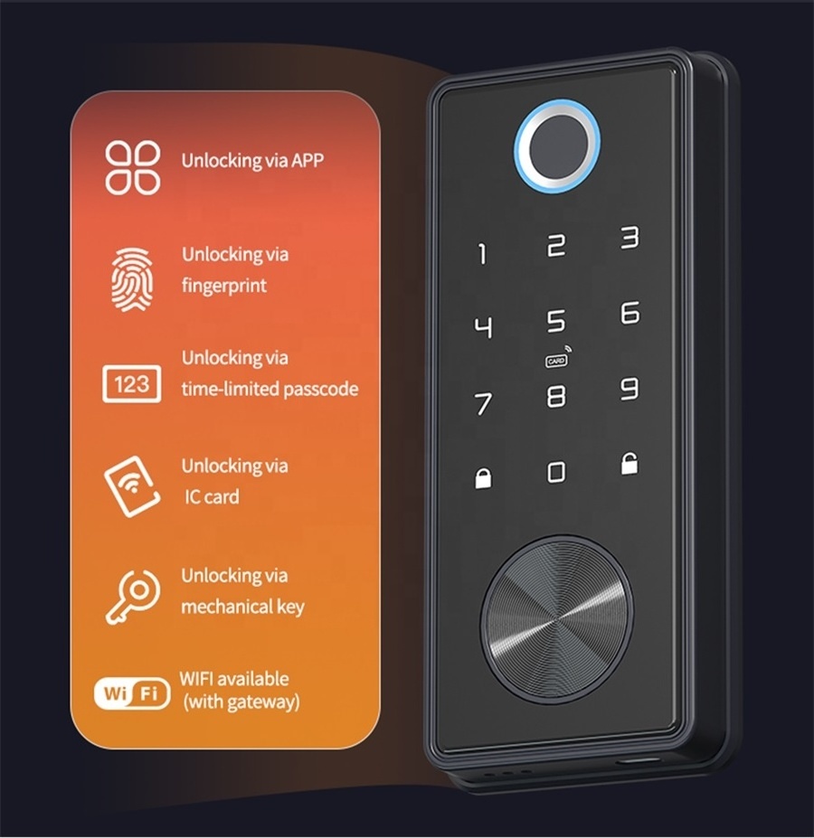 smart wifi lock with high resolution fingerprint door lock remote door lock Tuya smart life wifi fingerprint