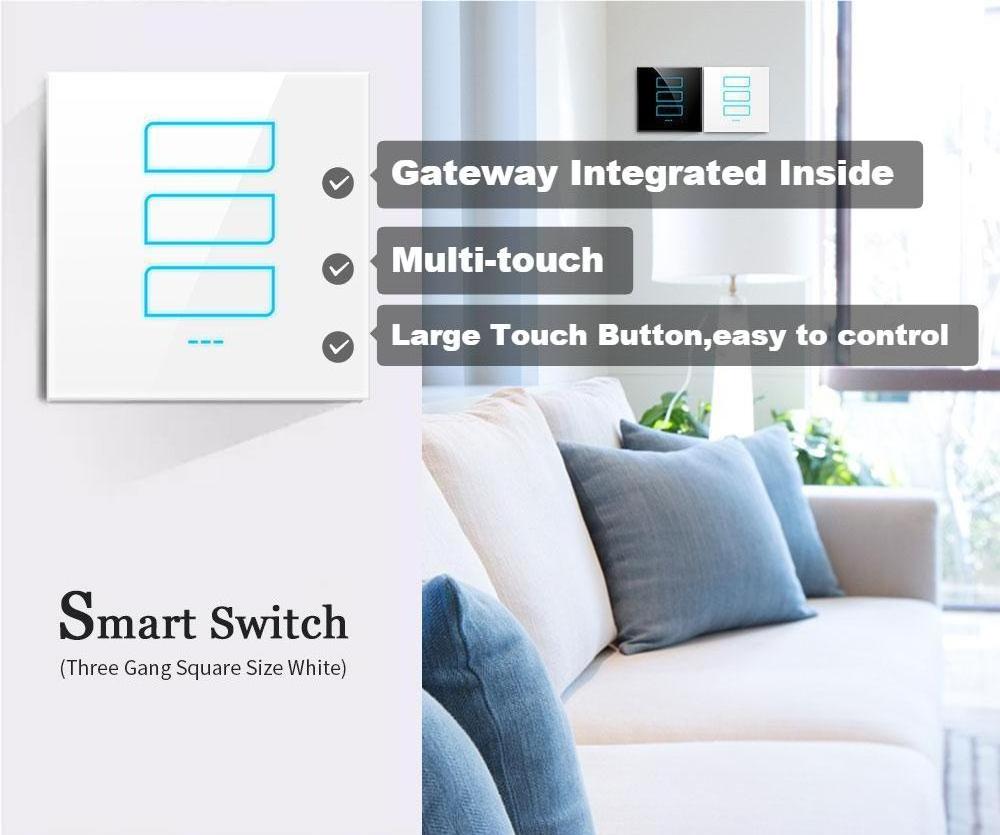 Large Button Wifi Smart Light Switch Multifunction Wall Zigbee Smart Switch For Smart Home