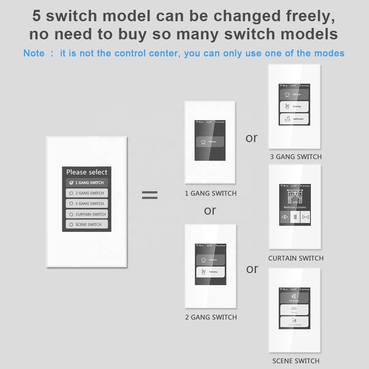 New lanbon LCD L8 switch work with google home and alexa voice control wifi smart switch Tuya/smart life smart home system