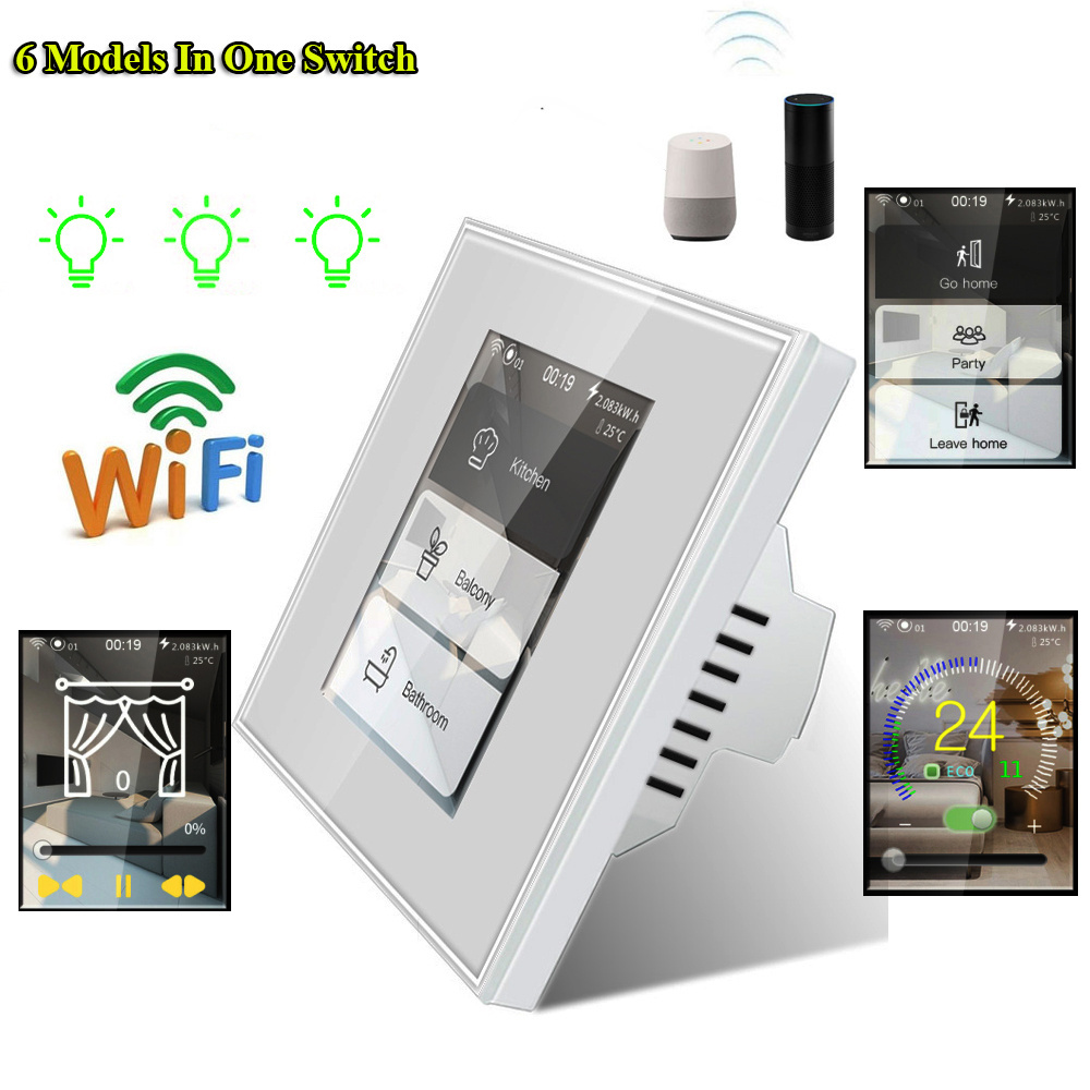 Wireless Remote Control Wifi 110V/220V Smart Home Lighting LCD Wall Switch 2 way 3 way Home Automation Domotica