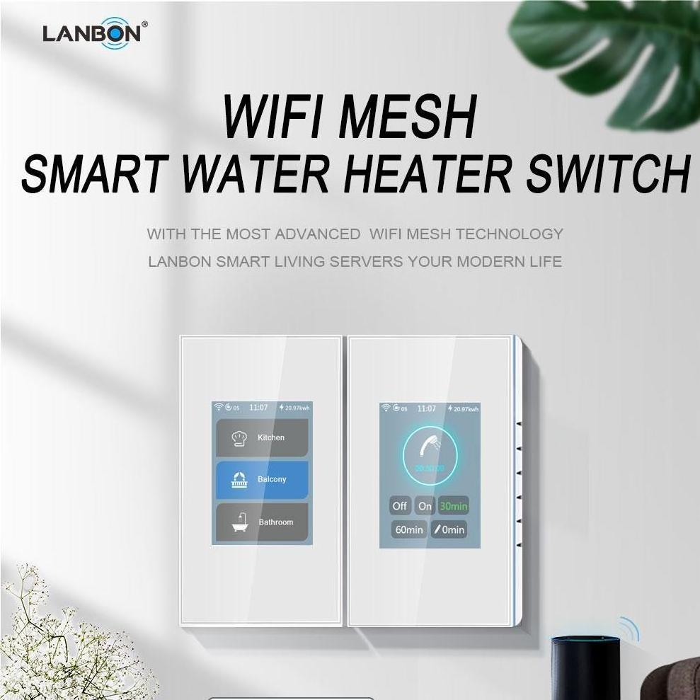 Lanbon Smart Life Home Water Heater Touch Switch Smart Boiler Wifi Control Wall Switch With Timer Setting