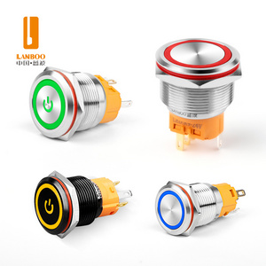 LANBOO push button switch 16/19/22/25mm 3A self-locking reset can be customized waterproof IP67