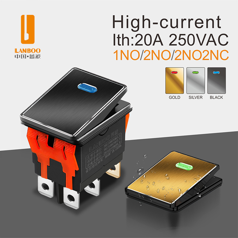 LANBOO CX2822 Series 16A High Quality Waterproof Rocker Switch 4Pins Electrical Equipment With LED Switch