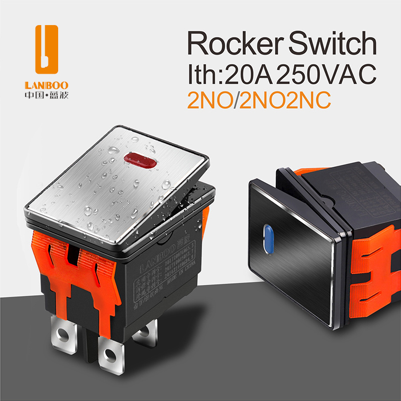 LANBOO CX2822 Series 16A High Quality Waterproof Rocker Switch 4Pins Electrical Equipment With LED Switch