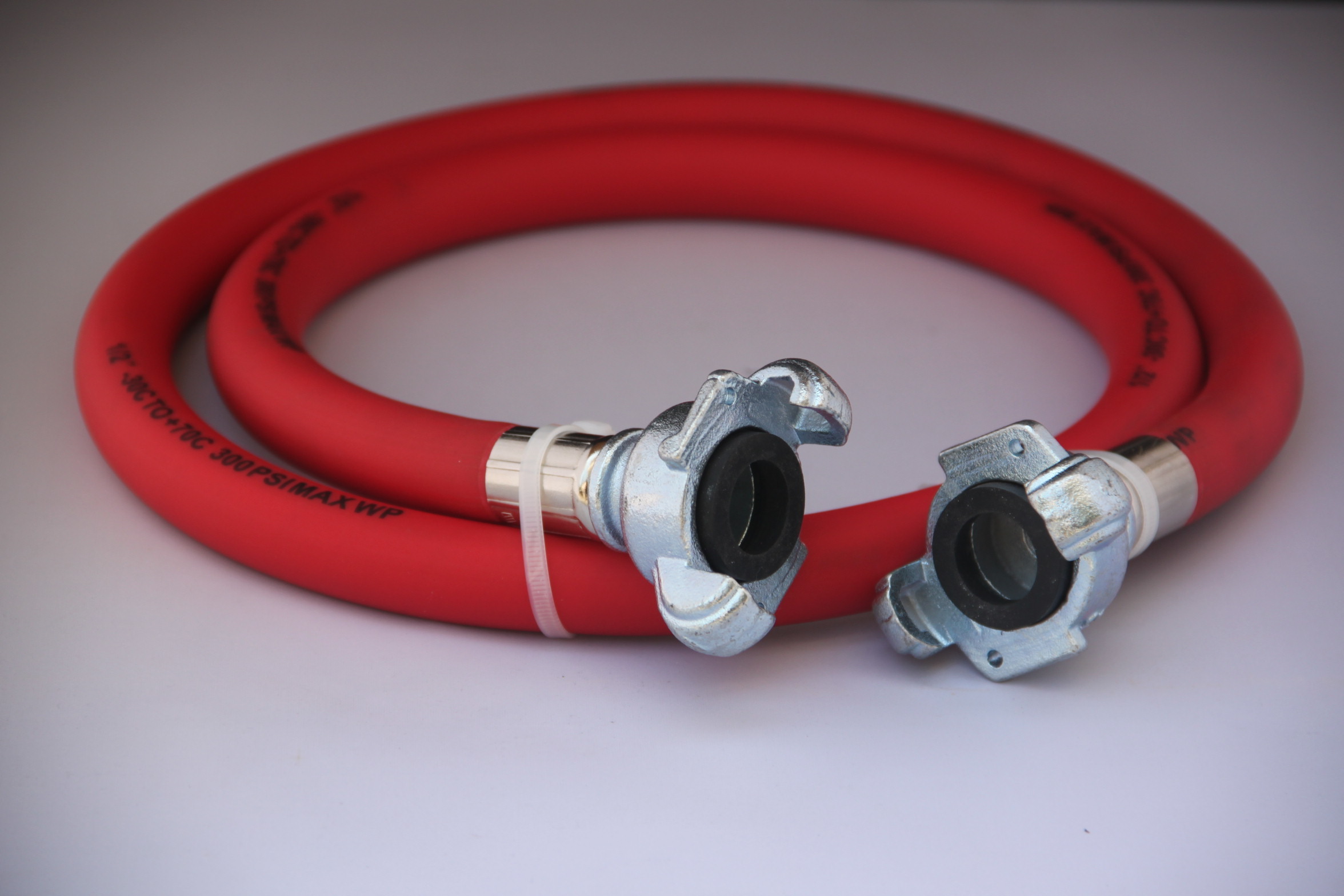 3/8 inch EPDM Jackhammer Air Hose 50ft Length With 3/4 inch Crimped Universal Chicago Coupling Connection Fitting