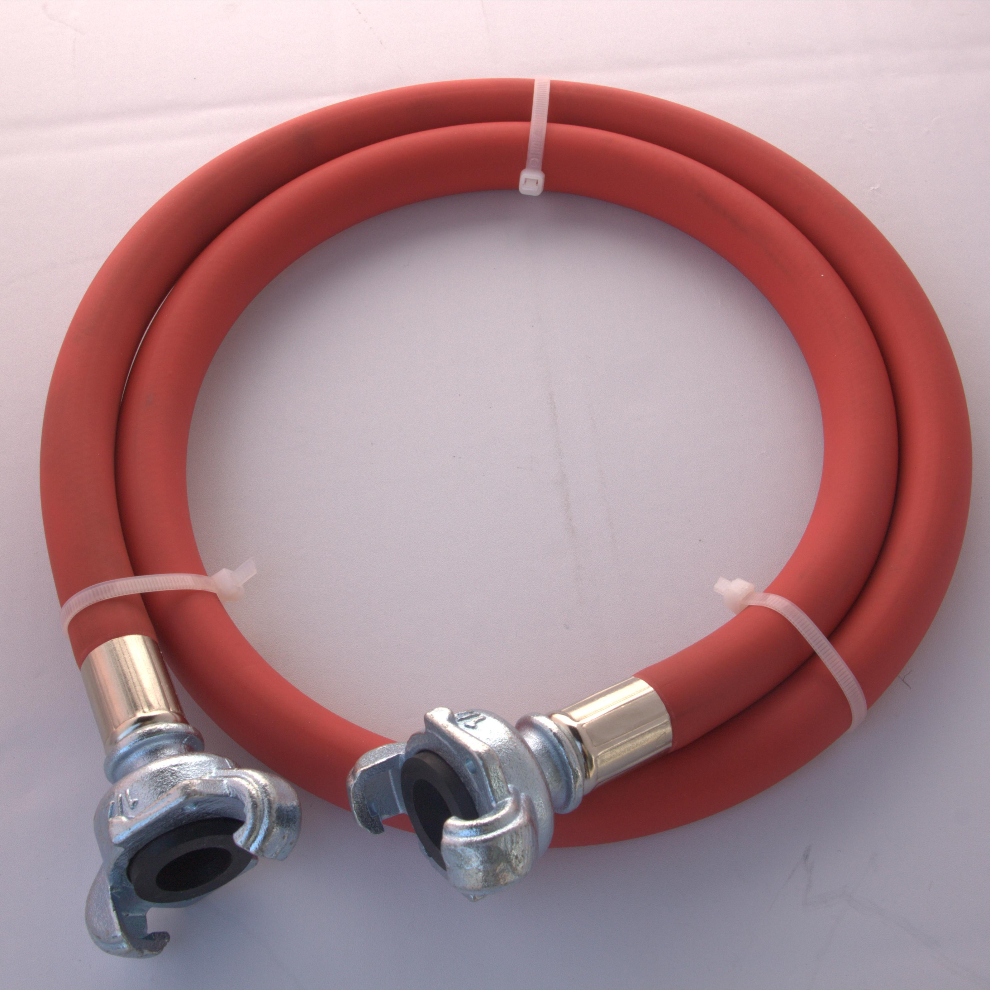 3/8 inch EPDM Jackhammer Air Hose 50ft Length With 3/4 inch Crimped Universal Chicago Coupling Connection Fitting