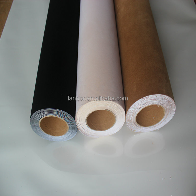 0.8 mm Velvet Suede PVC Faux Artificial Upholstery Synthetic Self Adhesive Leather Sticker Roll for Car Interior Repair