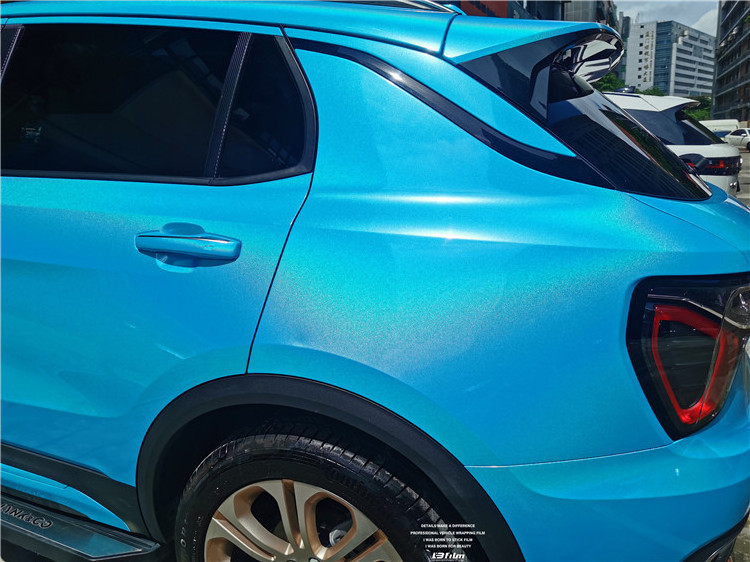 Factory directly wholesale laser flash blue car wrap film sticker