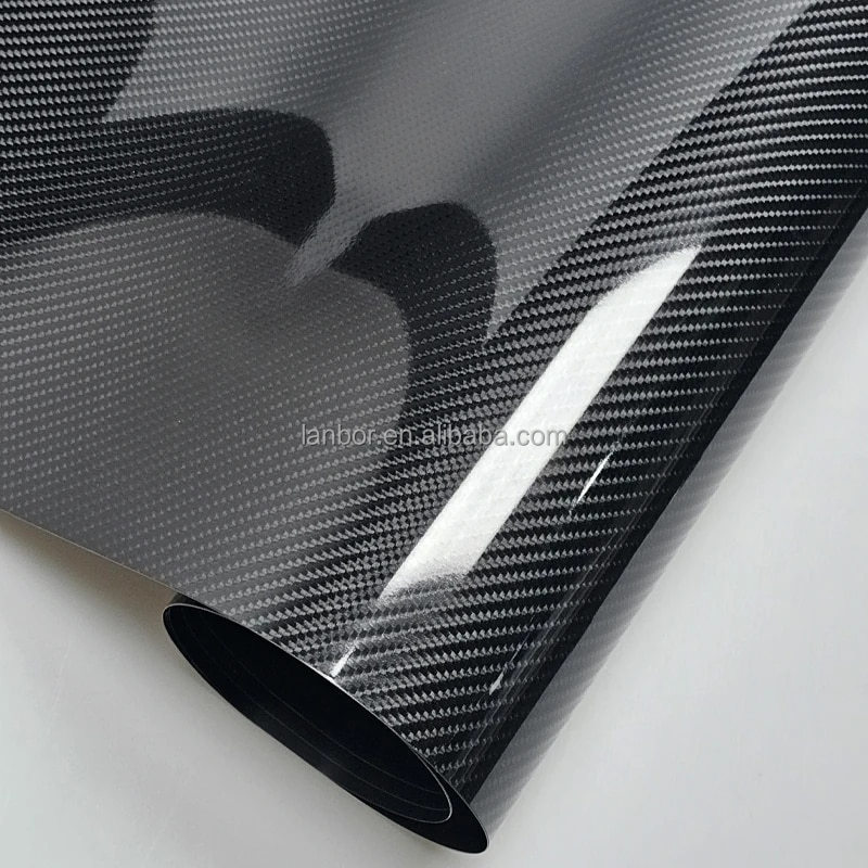 PET 5D 6D Car Sticker Carbon Fiber Vinyl Foil Film Air Bubble Free Self Adhesive Decor Decals Auto Exterior Accessories