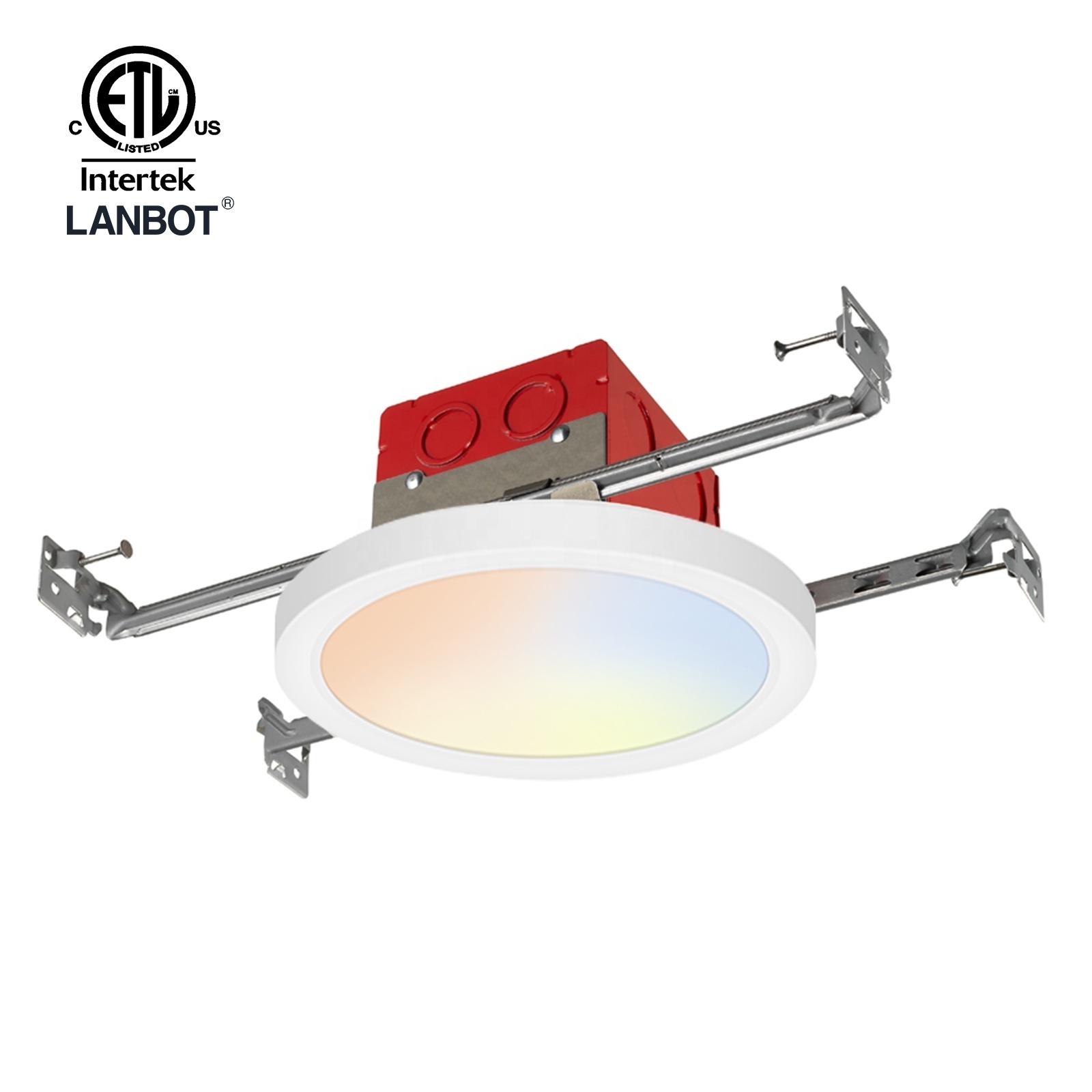 Lanbot Indoor Lighting Application Bedroom Round 17inch LED Ceiling Light USA Style Light Fixture Black Gold LED Flush Mount