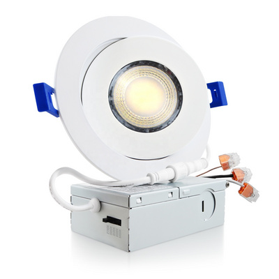 Lanbot jason in stock pot light 360 Slim gimbal ETL ES certified 3CCT 3in 4in 6in recessed gimbal downlight with junction box