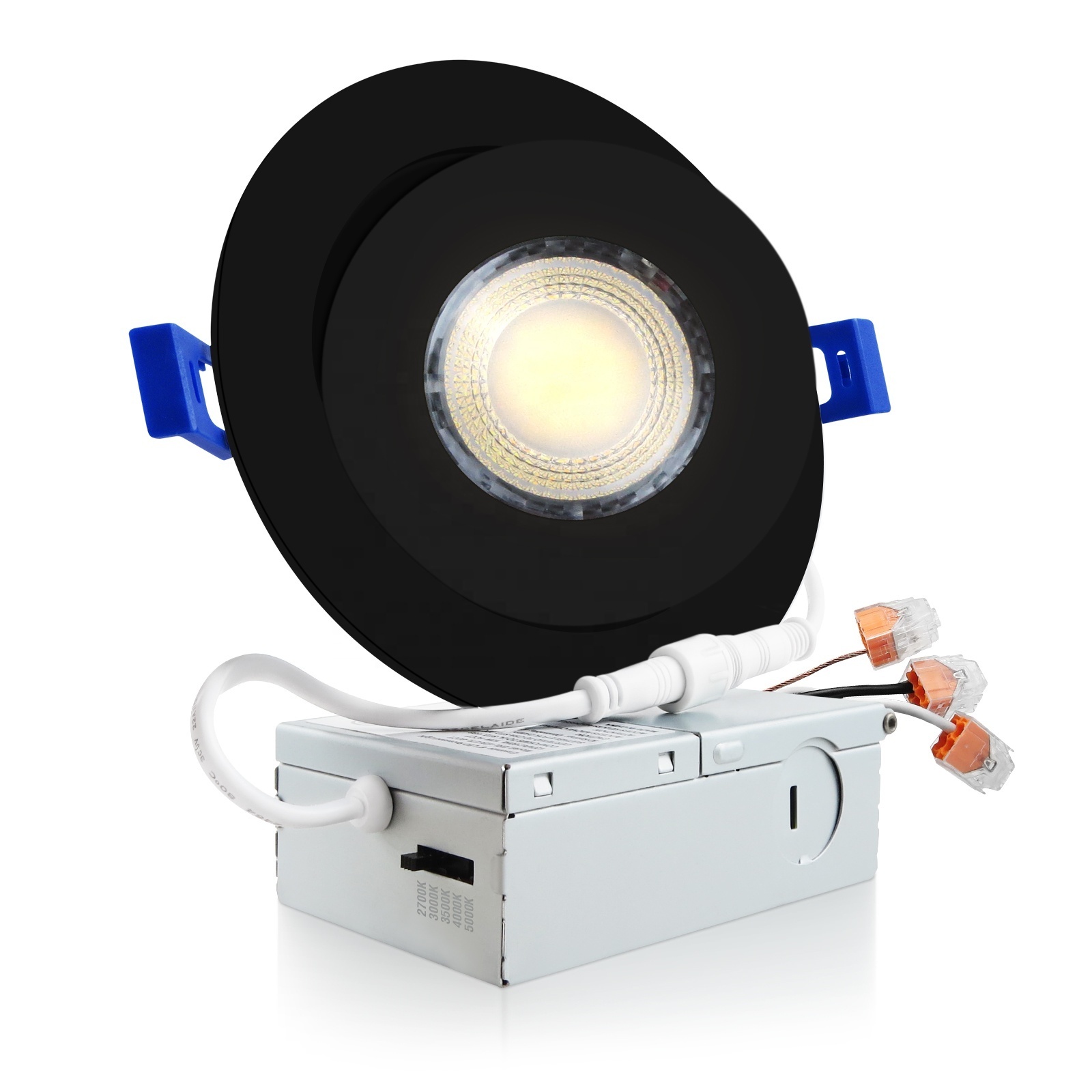 Lanbot jason in stock pot light 360 Slim gimbal ETL ES certified 3CCT 3in 4in 6in recessed gimbal downlight with junction box