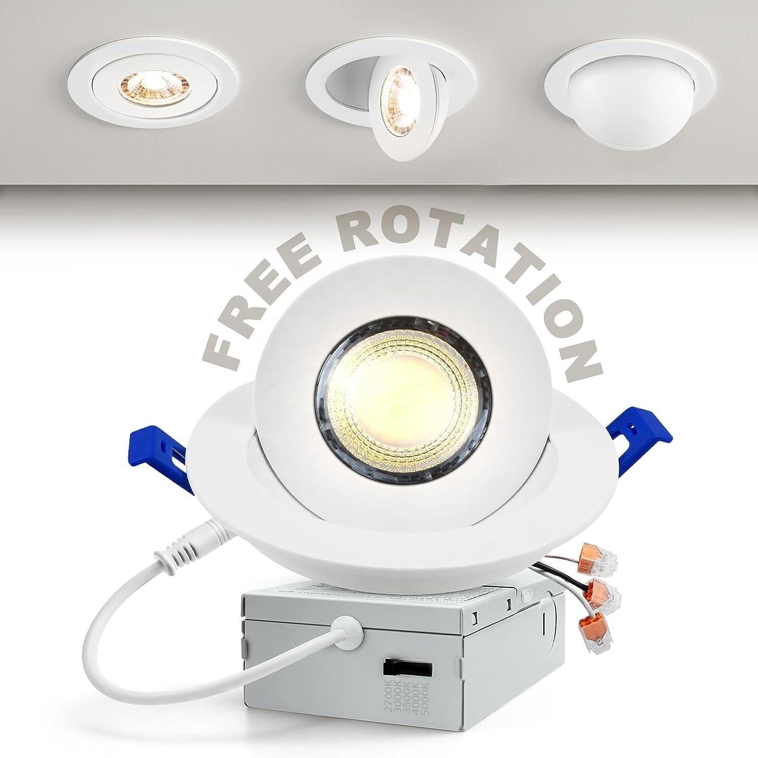 3/4/6 inch 9 W Etl Gimbal Led Downlight 900 Lumens Dimmable Recessed Ceiling Round White Adjustable Led Gimbal Downlight