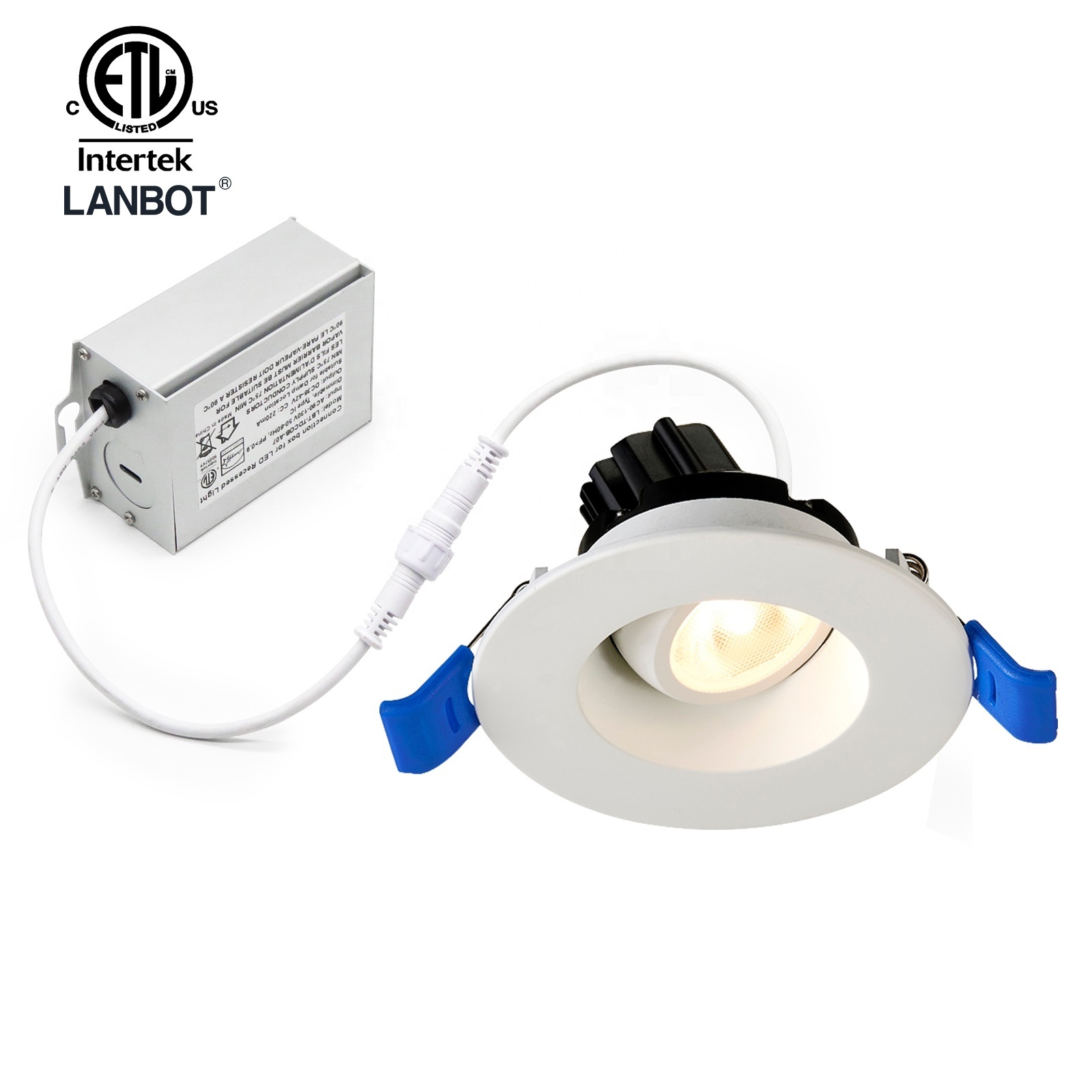 4 Inch 12w Etl Gimbal Led Downlight 1000 Lumens Dimmable 120v Recessed Ceiling Round White Trim Adjustable Panel Pot Light