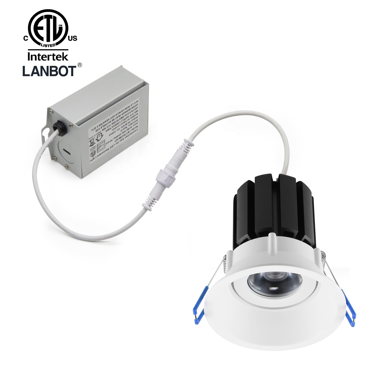 ETL 120v/277v 3 Inch Anti Glare Downlight 2 Inch Recessed Downlight Color Tunable LED Lights For Hotel Lobby