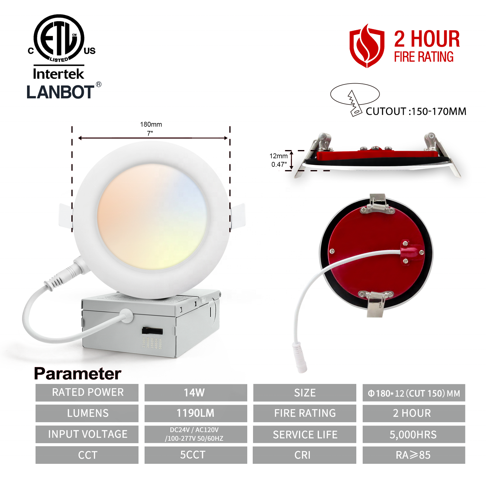 Dimmable Fire Rated Lighting Led Latest Downlight Round Gu10 Rgb IP65 Round Shape 50W Modern Residential,home Office 2700K-5000K