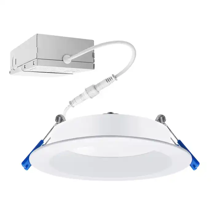 4 Inch LED Recessed Ceiling Light with Junction Box  Dimmable Ultra-Thin Low Profile Wafer Can-Killer Panel Downlight IC Rated