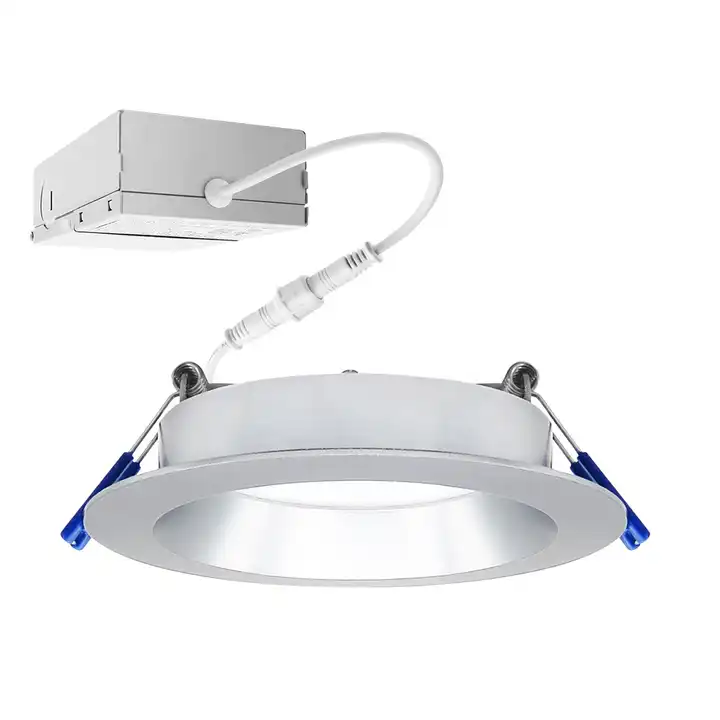 4 Inch LED Recessed Ceiling Light with Junction Box  Dimmable Ultra-Thin Low Profile Wafer Can-Killer Panel Downlight IC Rated