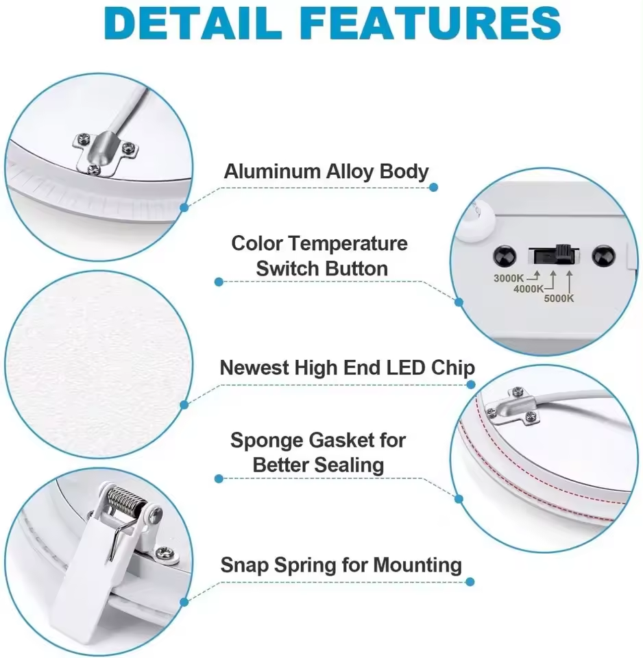 2023 4inch 6inch CCT+RGB Smart Recessed Mounted Ceiling Pot Can Down Lamp LED Panel Lightwith Junction Box