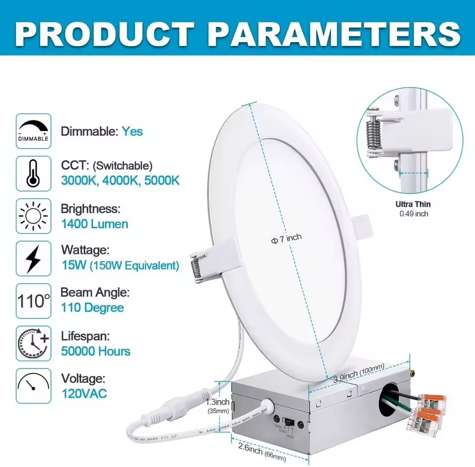 2023 4inch 6inch CCT+RGB Smart Recessed Mounted Ceiling Pot Can Down Lamp LED Panel Lightwith Junction Box