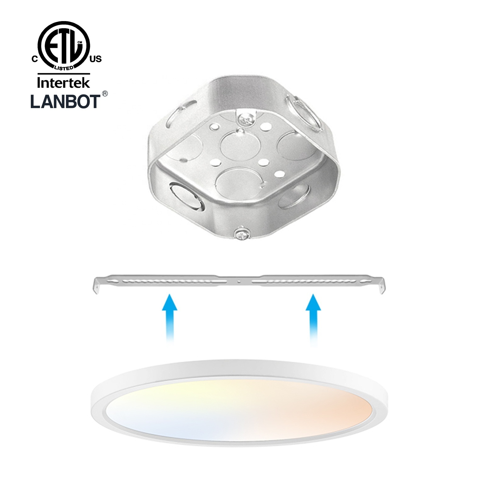 Lanbot ETL Ceiling 12 inch 25W 5CCT Select LED Flush Mount Dimmable Multi Function Energy Saving Ceiling Light