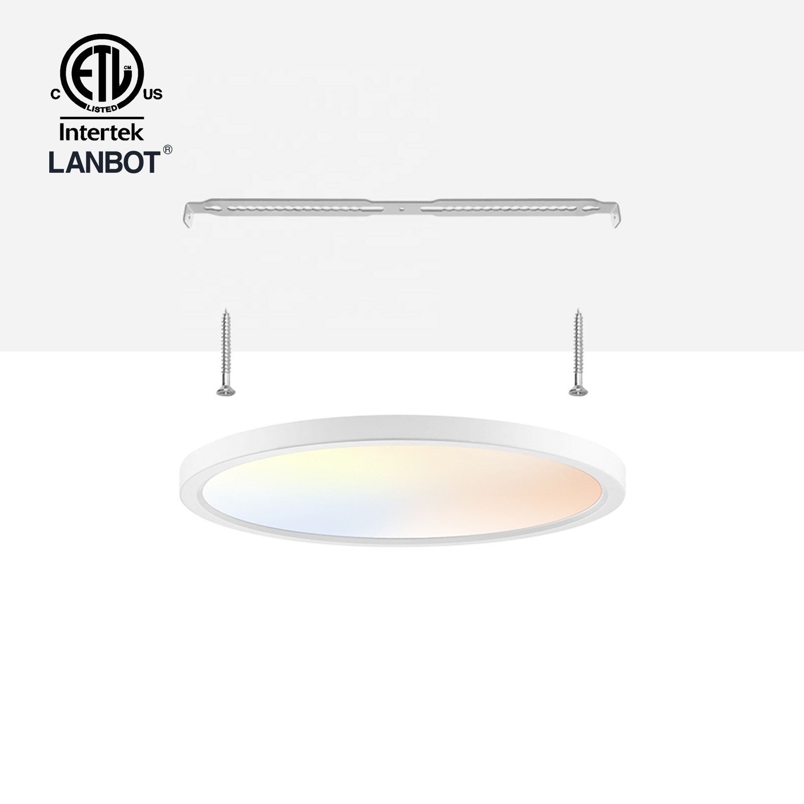 Lanbot ETL Ceiling 12 inch 25W 5CCT Select LED Flush Mount Dimmable Multi Function Energy Saving Ceiling Light