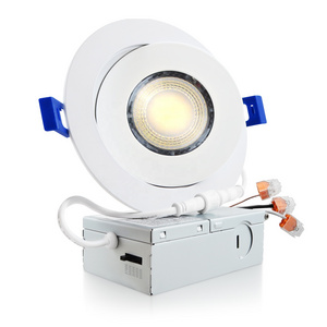 Black 4' 24W LED Recessed Lighting Multiple Gimbal Retrofit Dimmable Downlight Damp Rated and IC Rated ETL Listed