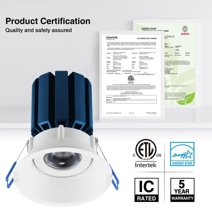 3 Inch 5CCT LED Recessed Lighting with Junction Box 1000lm CRI90+ Dimmable Anti-Glare LED Downlight 5CCT Selectable ETL Listed