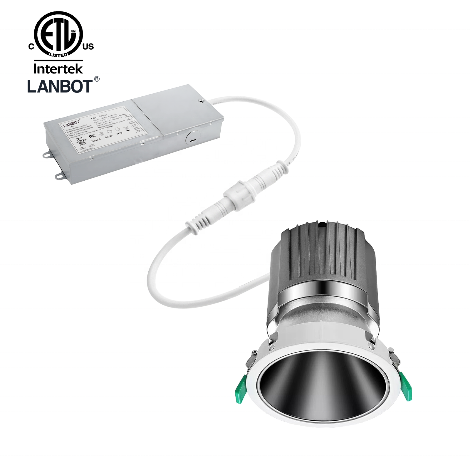 Lanbot ETL 2 Inch 3 inch 4 inch  Square Trim Adjustable Shower Downlight Dimmable Downlight  Led Ceiling Light