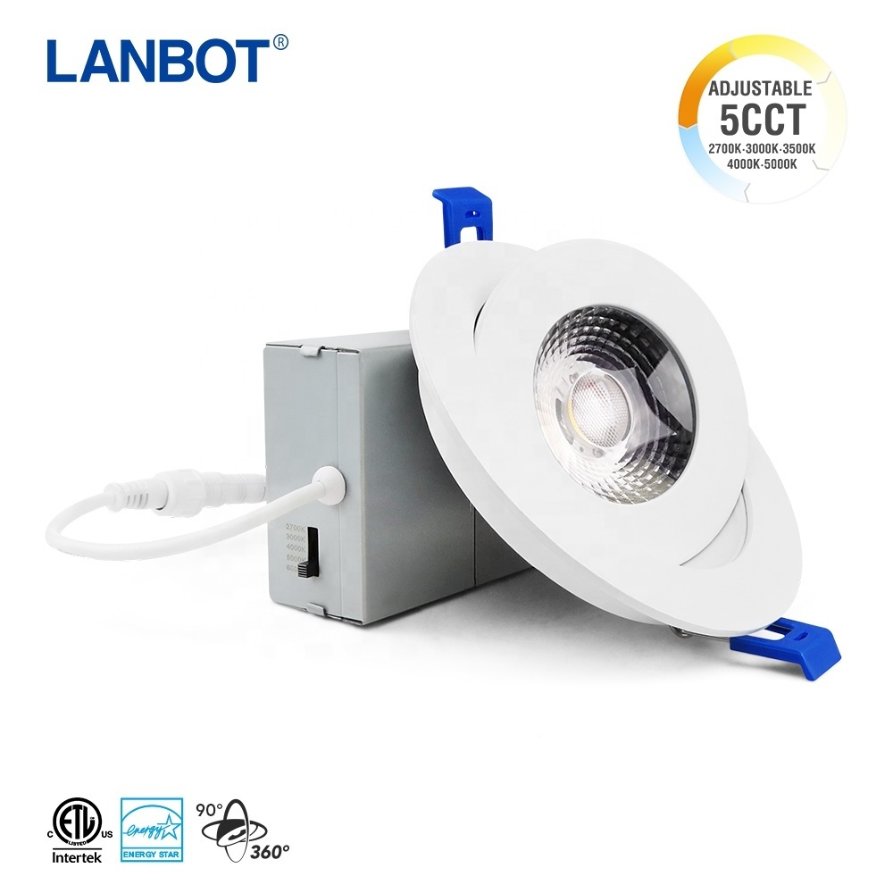 Lanbot Jason Etl 4 Inch Adjustable Deep Anti-Glare Led Down Light Smart Dimmable Ceiling Recessed Led Downlight