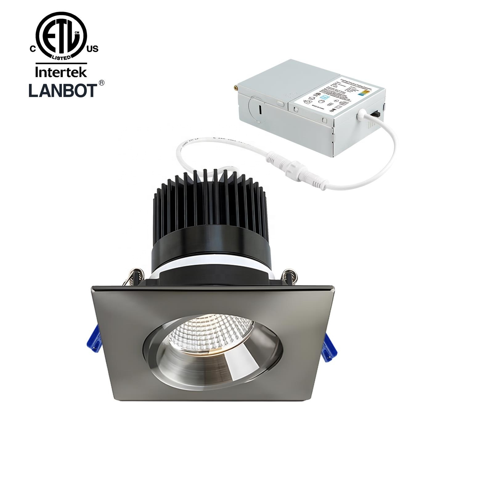 LANBOT New product 6 inch 3CCT Dimmable 1500LM IC Rated IP54 Wet Location Led Eyeball Gimbal Light for Living Room